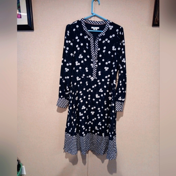 Boden Floral Black and White Dress Size 8 - Picture 1 of 4